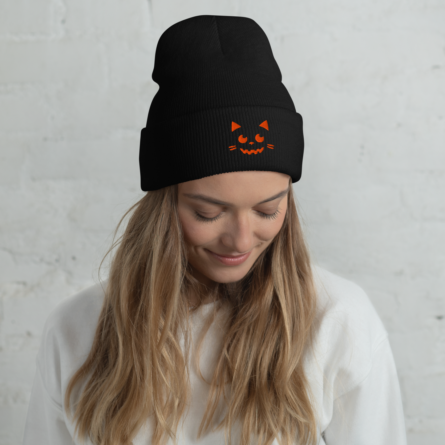 Cat-o-Lantern Cuffed Beanie